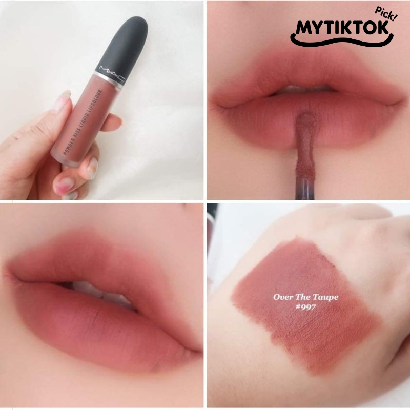 MAC Powder Kiss Liquid Lipcolour (เฉด Over the Taupe)